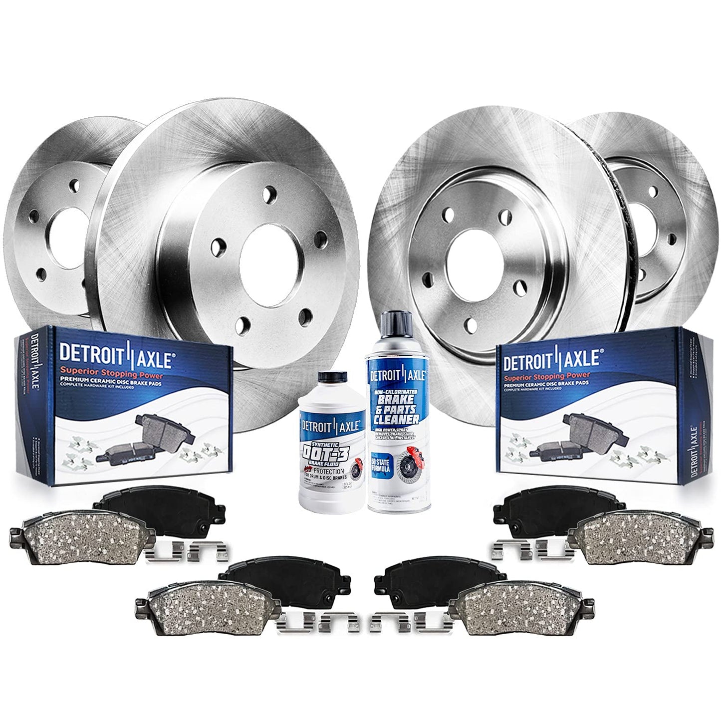 Detroit Axle - Brake Kit for 2004 2005 2006 2007 2008 Chrysler Pacifica Disc Brake Rotors Ceramic Brakes Pads Front and Rear Rep